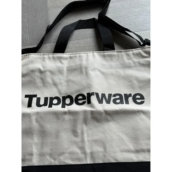 Tupperware 2019 Business Kit Bag Fall Canvas Tote Cream Black Shoulder Strap - Picture 2 of 7